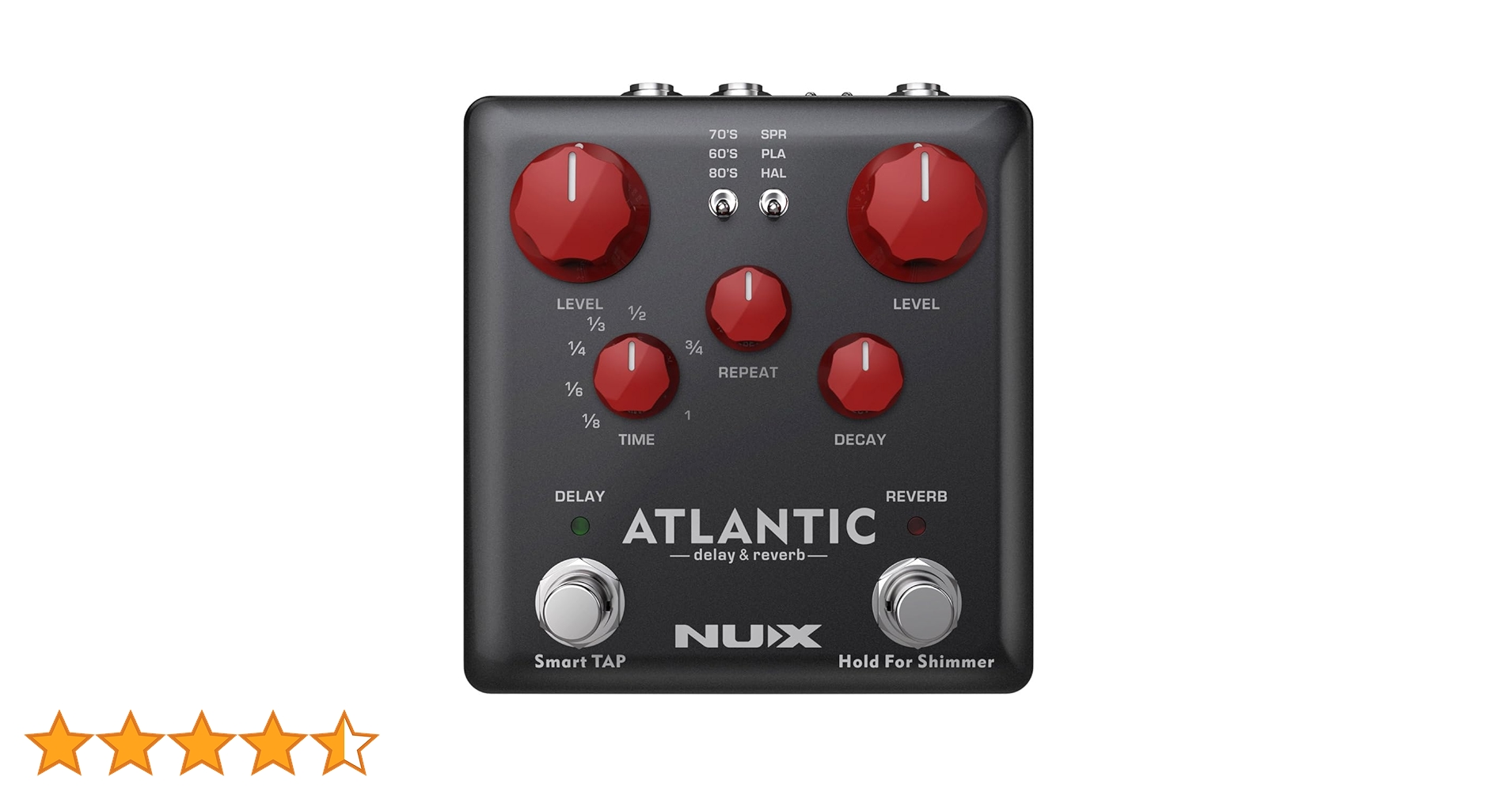 【es335yy】NUX ATLANTIC ディレイ＆リバーブ NUX Atlantic Multi Delay and Reverb Effect Pedal with Inside